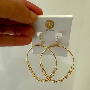 Gorjana hoop with chain earrings including pouch.